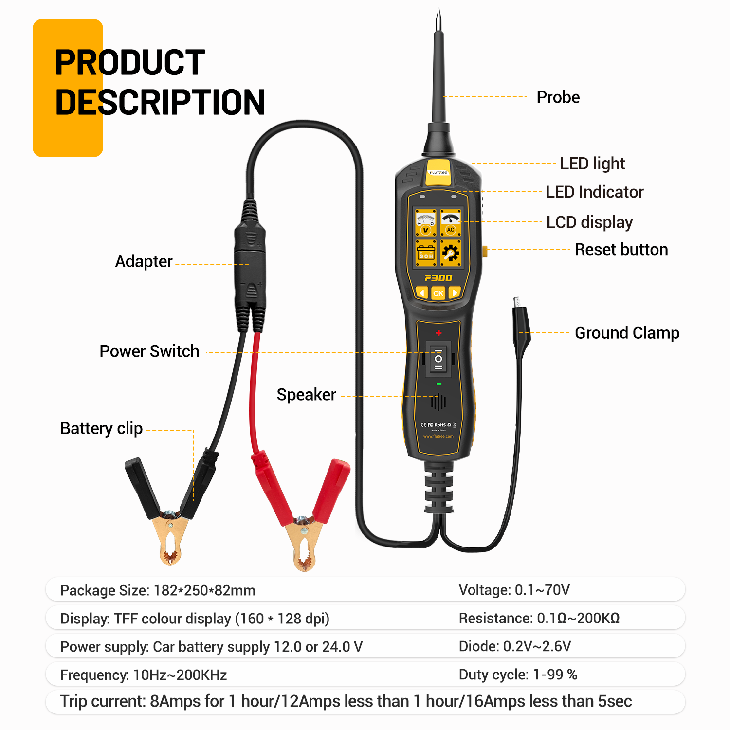 FLUTREE P300 Vehicle Electrical System Tester