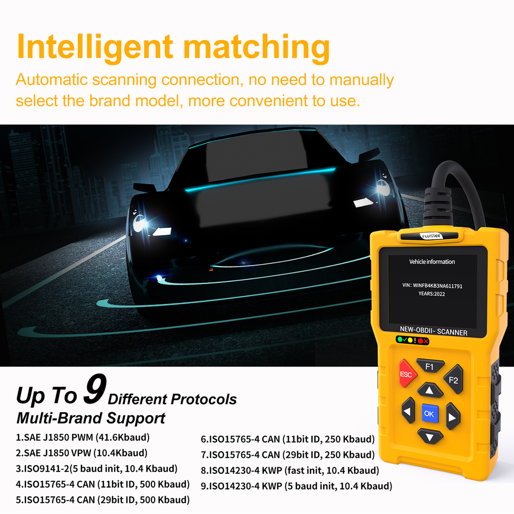 FLUTREE T600 Professional OBDII Car Scanner