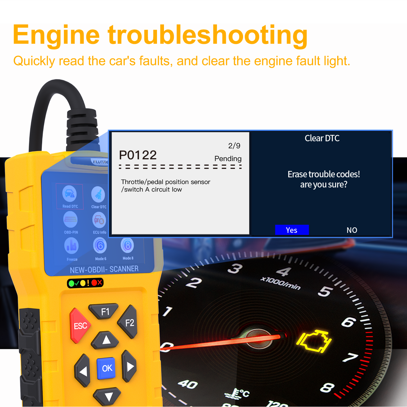 FLUTREE T600 Professional OBDII Car Scanner